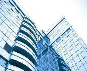 Wall Mural - abstract blue building skyscraper