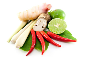 group of Tomyum(Thai food) seasoning ingredients