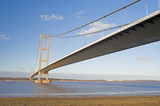Large suspension bridge over a river