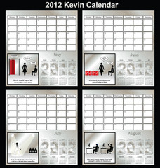 Wall Mural - 2012 Kevin series calendar May to August
