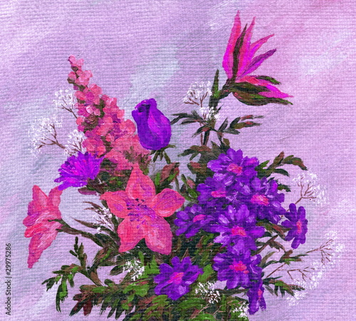grafika-z-fioletowymi-i-rozowymi-kwiatami-na-strukturze-materialu