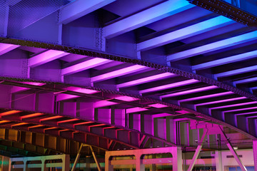 led colored illuminated tunnel in san francisco