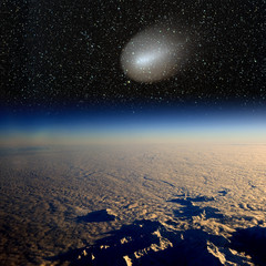 Wall Mural - comet impact on earth. real photographs.