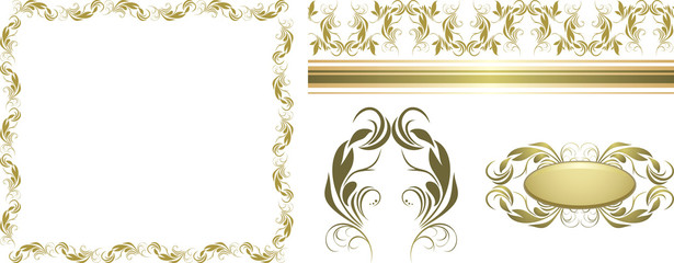 Wall Mural - Set of decorative retro elements for design. Vector