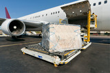 Fototapeta Sawanna - Loading cargo plane