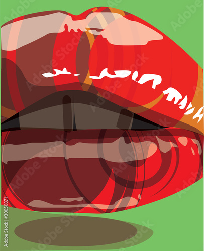 Naklejka - mata magnetyczna na lodówkę mouth illustration