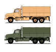 Army trucks set vector