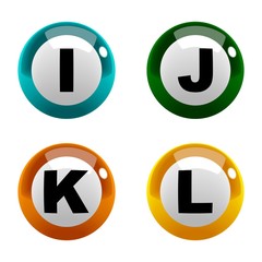 Wall Mural - A set of marbles font type, letter I to L