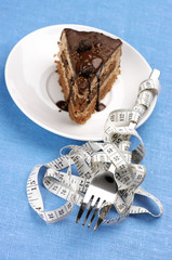 Sticker - Cake and fork in measuring tape