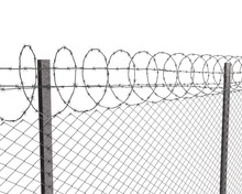 Chainlink Fence With Barbed Wire On Top