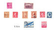American various vintage collection of postage stamps.