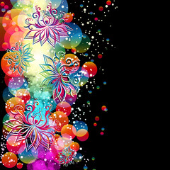 Aufkleber - Abstract floral background with oriental flowers.