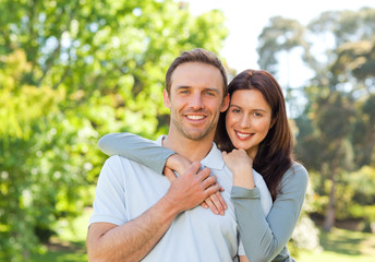 Beautiful couple in the park