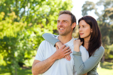 Beautiful couple in the park