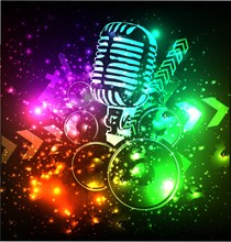 Vector Music Background With Microphone