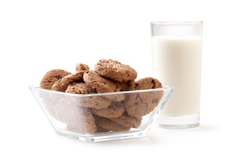 Poster - glass of milk and chocolate chip cookies