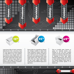 Wall Mural - Cool website template design with technology elements