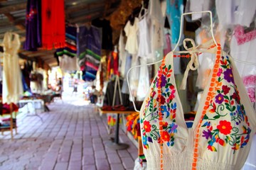 Wall Mural - Handcrafts market in Mexico Puerto Morelos