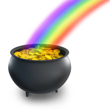 Pot Of Gold With A Rainbow