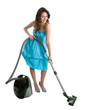© Andrey Popov - Cheerful woman with handheld vacuum cleaner