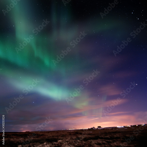 Plakat na papierze fotorealistycznym Aurora borealis (zorza polarna)