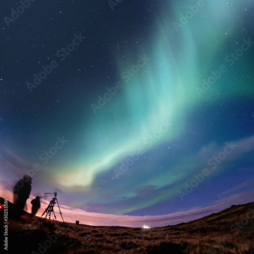 Board z aluminiowym obramowaniem Zorza polarna (aurora borealis)