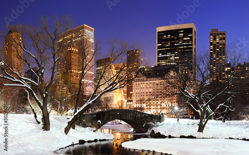 Tapeta ścienna Nowy Jork manhattan central park panorama o zmierzchu