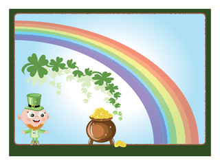 Wall Mural - Leprechauns with  gold pot