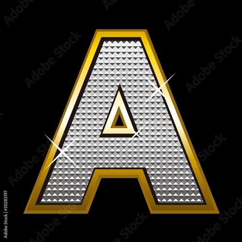 Plakat na papierze fotorealistycznym Bling bling font type_letter a