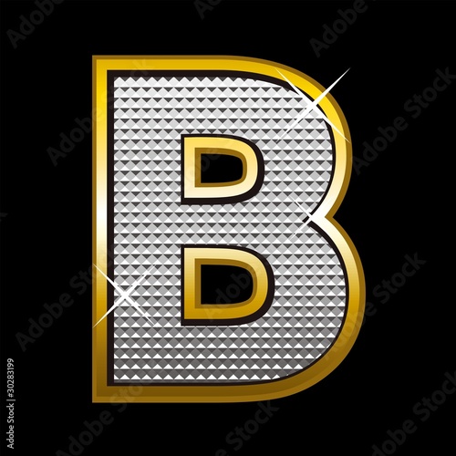 Plakat na papierze fotorealistycznym Bling bling font type_letter b
