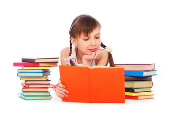 pretty smiley woman with books