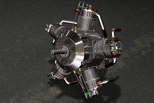 Radial Aircraft Engine Render Picture