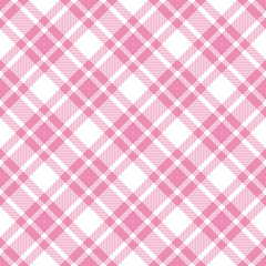 Wall Mural - Seamless Pattern Pink Check Diagonal