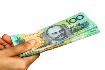 Australian Currency isolated on white.