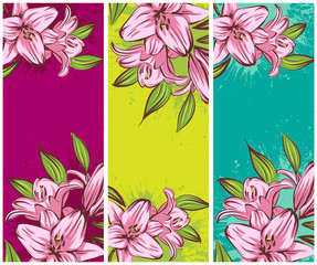 Sticker - Lily on grunge background