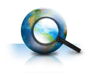 Wall Mural - internet search earth globe on white
