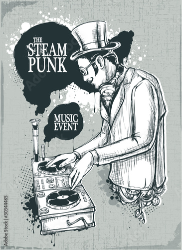 Tapeta ścienna Plakat muzyczny steampunk