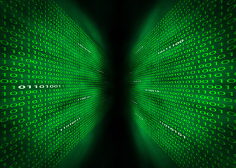 two walls of binary code