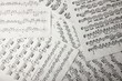View of music notes on paper sheets