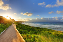 Oneloa Beach Pathway At Sunset, Maui Hawaii