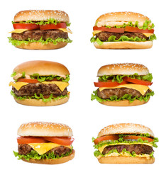 Wall Mural - set with hamburgers