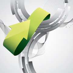 Canvas Print - green arrow business background