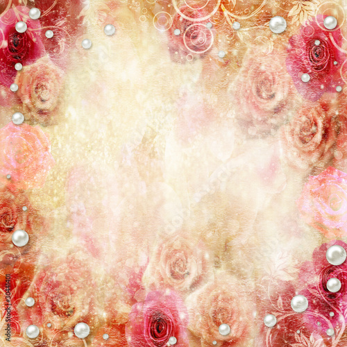 Plakat na zamówienie abstract roses background