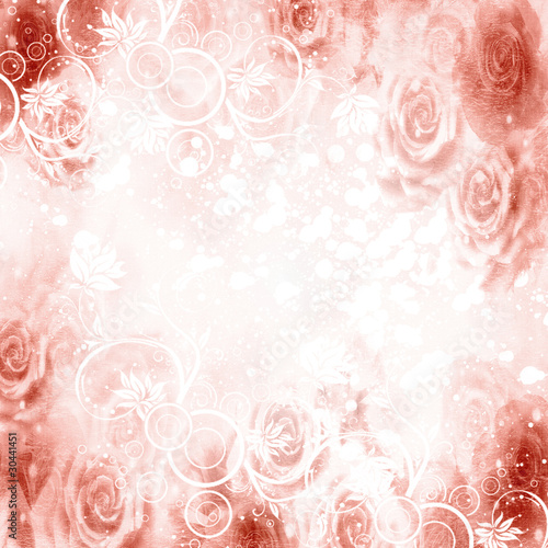 Plakat na zamówienie abstract roses background