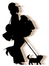 African American Shopping Girl Silhouette