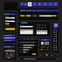 Wall Mural - Web Design Element Dark Black