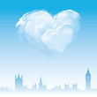 Love and marriage in  London - heart shaped  cloud