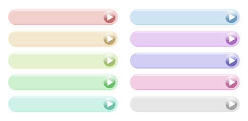 Web buttons multicolored icons on white background