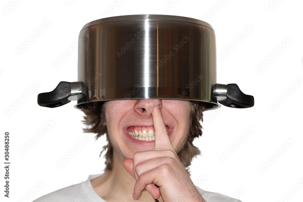 Topf auf Kopf Stock Photo