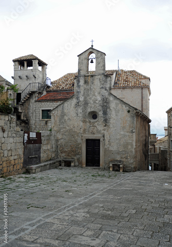 Plakat na papierze fotorealistycznym Saint-pierre kościoła w korcula